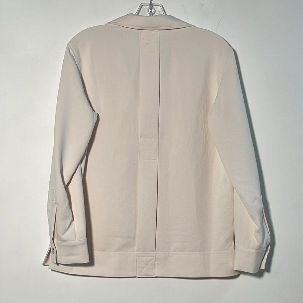 REISS Fleur Twin Pocket V-Neck Back Detail Lagenlook Minimalist Cream Blouse 0 - Picture 5 of 16